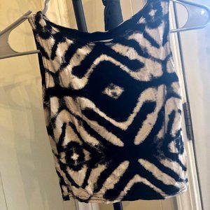 Black Cream Tie Dye Pattern Crop Top Sz S